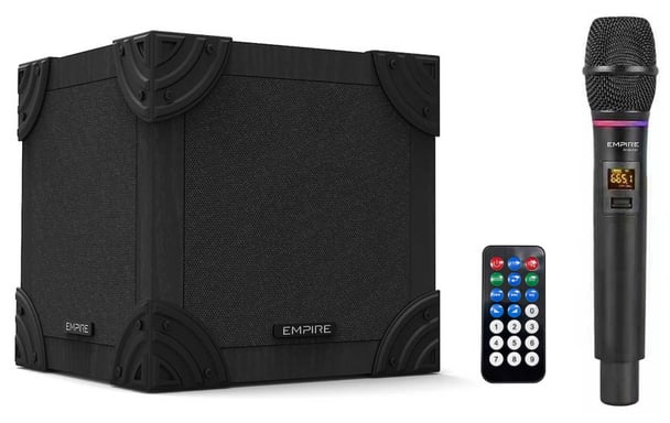 MINI QUBO EMPIRE-Sistema Audio 2.0 Portatile con Radiomicrofono UHF e Funzione ECO