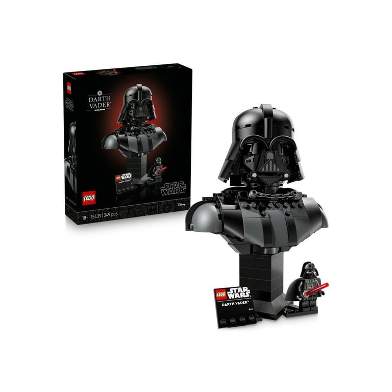 LEGO Star Wars 75439 Buste de Dark Vador à construire pour adulte avec support, plaque nominative et minifigurine Noir - Neuf