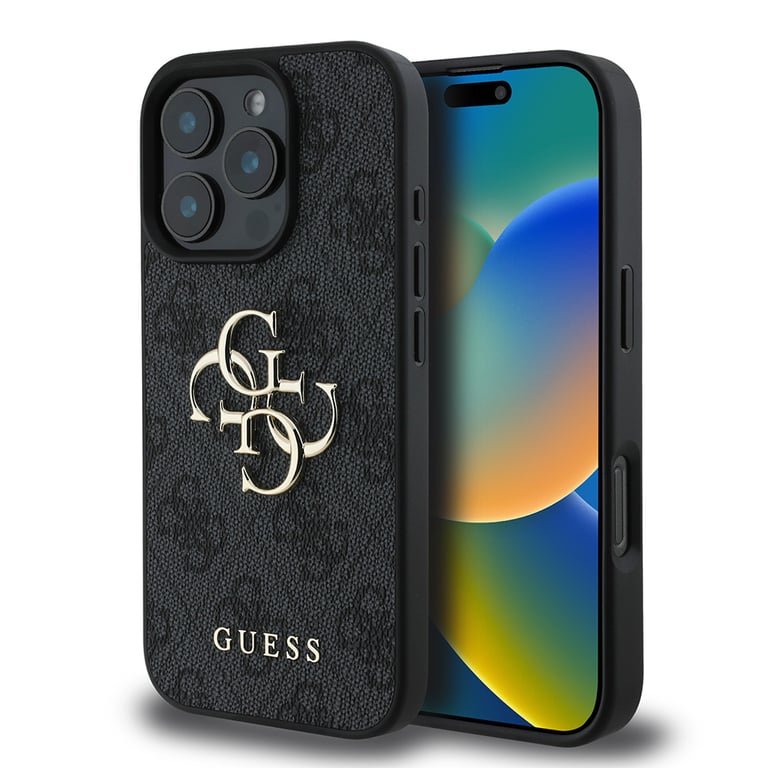 Coque Souple GUESS iPhone 16 Pro Cuir Écologique Logo 4G Oversized