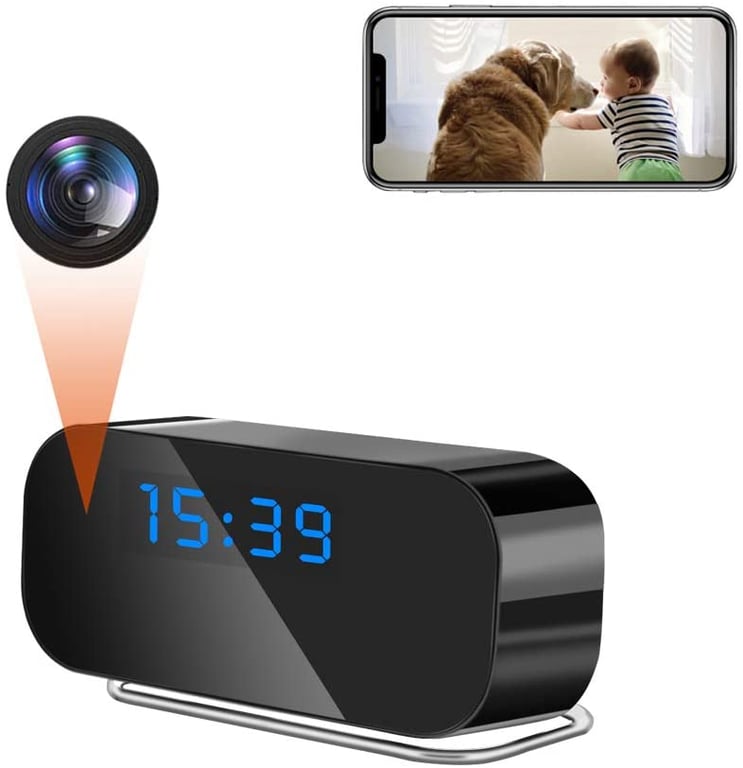 Reloj Despertador Cámara Espía Full HD 1080p Detección de Movimiento  Infrarrojos Wifi YONIS - Yonis