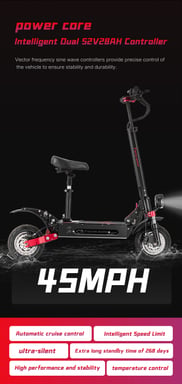 Trottinette électrique adulte Boyueda Q7 Pro Max 3200W 10'' 52V28AH NFC activé, contrôle par application