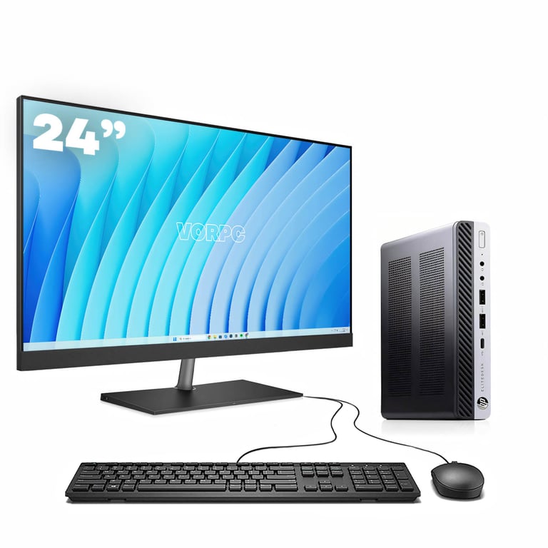 Mini PC HP 800 G4 i5-8500T 16GB DDR4 512GB SSD Windows 11 + Écran 24  Clavier et Souris USB – Pack 24 unités - Très bon état Très bon état - Hewlett-Packard reconditionné disponible sur Pixmania