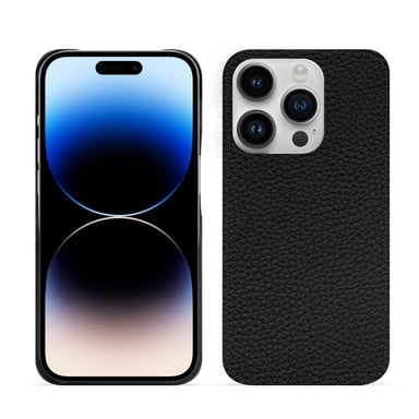 Coque cuir Apple iPhone 15 Pro -  - Noir - Cuir grainé