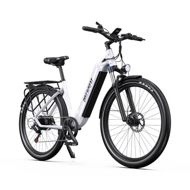 Vélo électrique urbain ONESPORT WT05 (27,5 pouces), batterie 36 V 18,2 Ah – Blanc