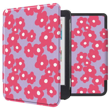 imoshion Design Slim Hard Case Sleepcover pour Kobo Clara Colour / BW - Dusty Rose Blossom