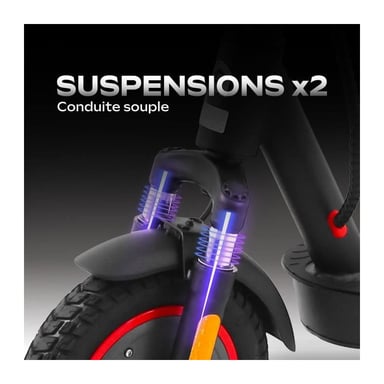 Scooter eléctrico plegable - 100 MAX - 350W - 10 ruedas - Adulto - Negro