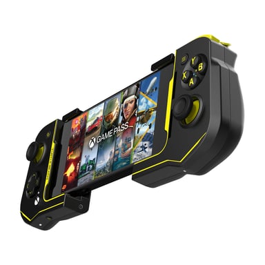 Atom Manette de jeu Bluetooth Analogique/Numérique Android, Noir, Jaune
