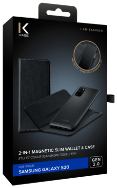 GEN 2.0 funda magnética delgada 2 en 1 y carcasa para Samsung Galaxy S20, Negro