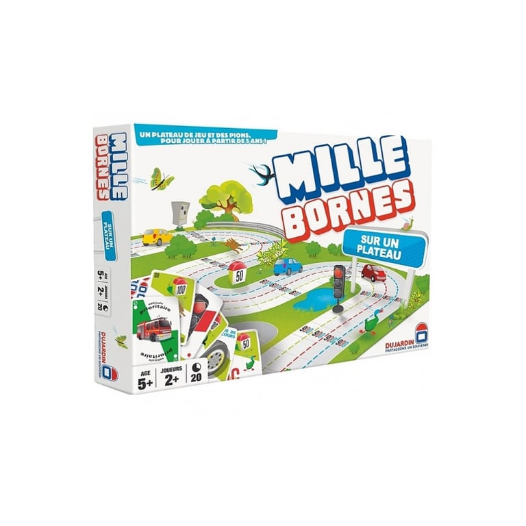Jeu de société Dujardin Mille Bornes Le Grand Classique sur un plateau - vue 2