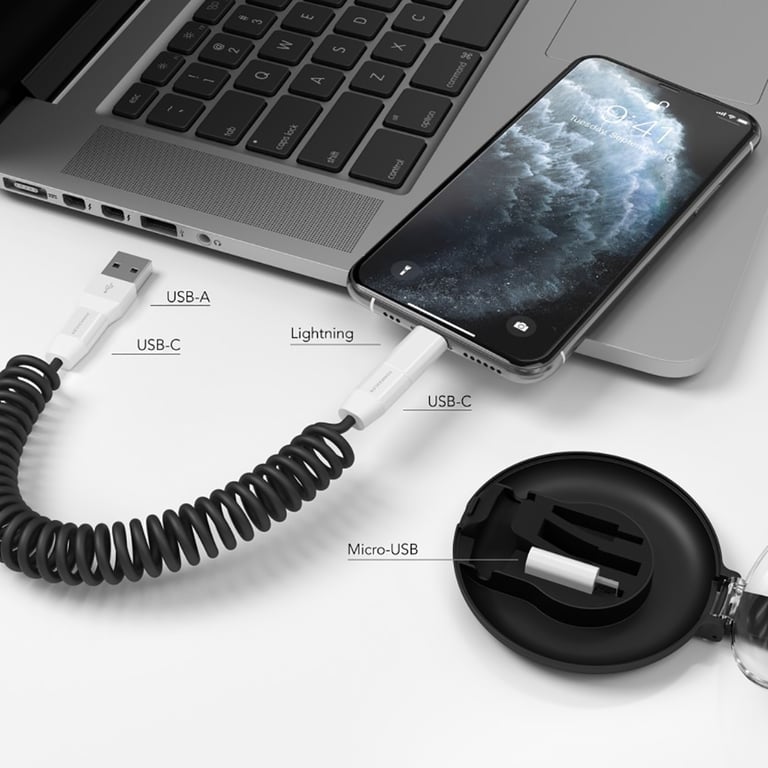 Allroundo C - 3A Cable Todo en Uno Negro Allroundo
