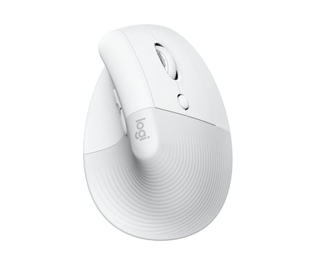 Logitech - Lift Mouse para Mac - Inalámbrico ergonómico - Blanco