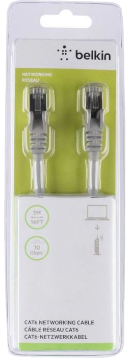 BELKIN Câble sans accroc RJ45 - Cat6 - STP - 5 m - Gris