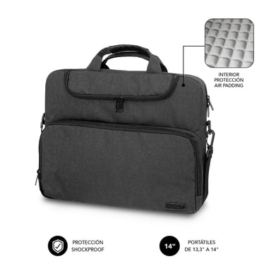 SUBBLIM Maletín Ordenador Air Padding Laptop bag 13,3-14'' Gris Oscuro