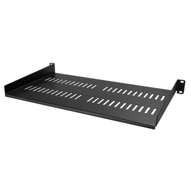 StarTech.com Étagère Rack Serveur 1U - Plateau Cantilever Universel Ventilé pour Armoire d'Équipement Réseau 19'' - Acier Résistant - Poids Max 20kg - Étagère de 25cm de Profondeur, Noir