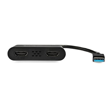 StarTech.com Adaptateur USB 3.0 vers Dual HDMI - 2x1080p / 1x4K 30Hz - Carte Graphique/Vidéo Externe - Adaptateur d'Affichage Double Écran USB Type-A vers HDMI - Uniquement Windows - Noir