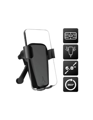 Supporto passivo universale per smartphone fino a 6,8'' con montaggio a gravità e rotazione di 360° - Nero