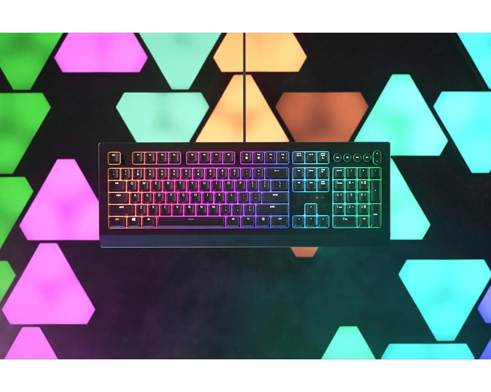 Razer Cynosa V2 Clavier de Jeu à Membrane Tastière avec Touches Soft Spring Loaded Touches multimédias Gestion des câbles programmable éclairage RVB Disposition Informatique - vue 4