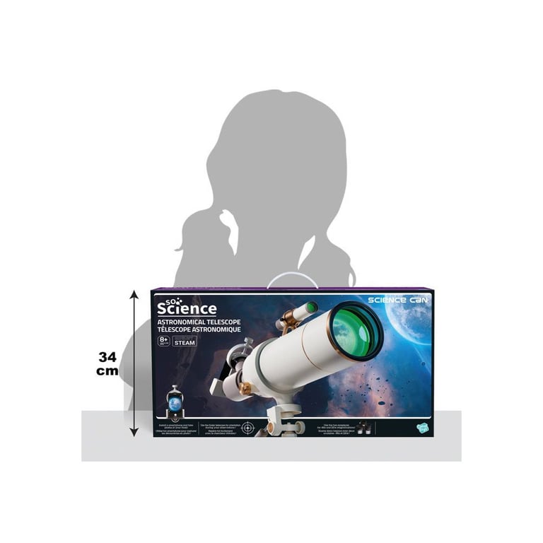 Télescope astronomique Canal Toys So Science avec support smartphone et oculaires Multicolore - Neuf