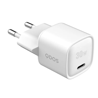 Cargador de pared PowerCUBE Mini 30 Blanco con Power Delivery 3.0 - Carga rápida para iPhone, Samsung y USB-C