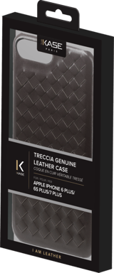 Custodia Treccia in vera pelle per Apple iPhone 6 Plus/6s Plus/7 Plus/8 Plus, Marrone