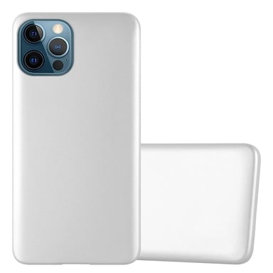 Coque pour Apple iPhone 12 PRO MAX en METALLIC ARGENT Housse de protection Étui en silicone TPU flexible