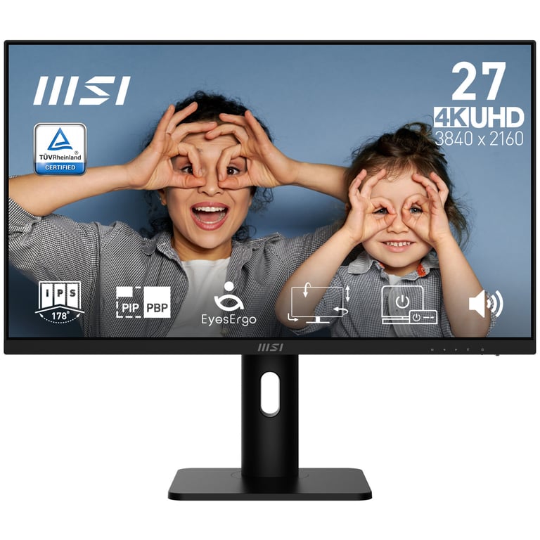 Écran PC MSI PRO MP273UP E6 27 Ultra HD 4K 60Hz IPS Haut parleurs Réglable - vue 2