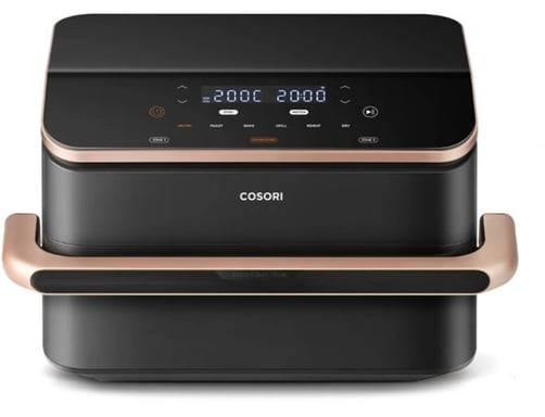 Cosori Dual Blaze Twinfry Chef Edition Double 10 L Autonome 2800 W Friteuse d'air chaud Gris foncé, Or rose