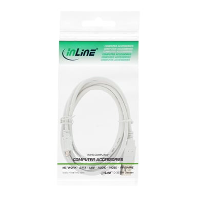 InLine 31705W câble USB USB 2.0 0,5 m USB A Micro-USB B Blanc