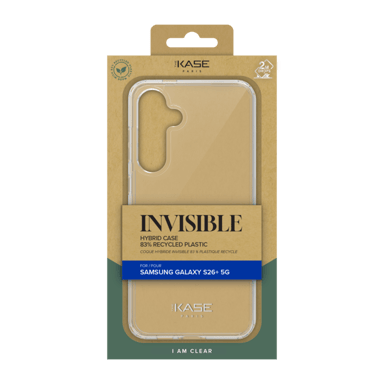 Coque hybride invisible fabriqué avec 83% de plastique recyclé pour Samsung Galaxy S26+ 5G, Transparente