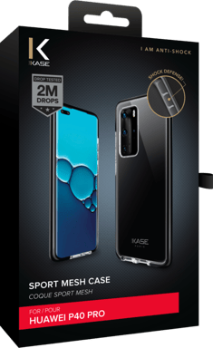 Coque Sport mesh pour Huawei P40 Pro, Noir de jais