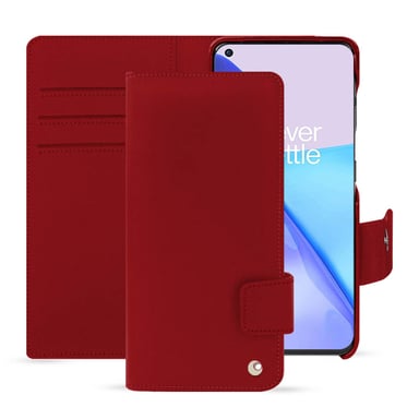 Funda de piel OnePlus 11 - Solapa billetera - Rojo - Piel lisa