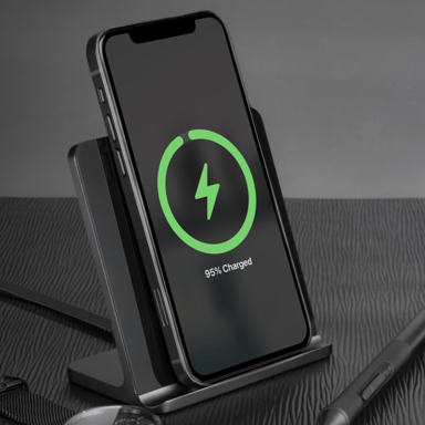 Base di ricarica wireless GEN 2.0 ultra-sottile in alluminio (carica rapida 15W), Jet Black