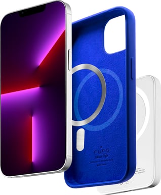 Coque Apple iPhone 13 Silicone Icon MagSafe Bleu foncé Puro