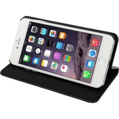 Cover a libro Bling Strass per Apple iPhone 6 Plus/6s Plus/ 7 Plus/8 Plus, Mezzanotte Nera