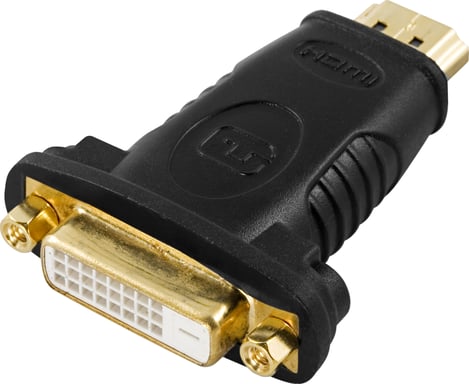Deltaco HDMI-10 adattatore per inversione del genere dei cavi 19-pin HDMI DVI Nero (Deltaco videoadapter - HDMI Type A han)
