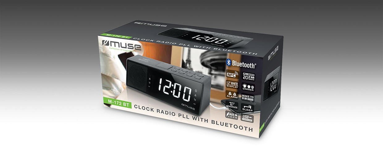 Radio Réveil MUSE M-172BT – Bluetooth, Double Alarme, Tuner PLL FM - vue 7