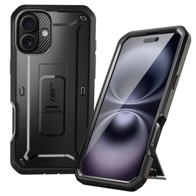Supcase Carcasa para iPhone 16 Caballete antichoque Negro