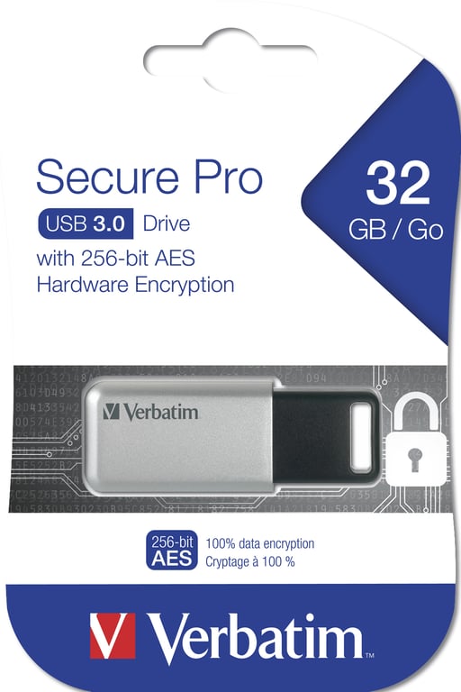 Verbatim Clé Secure Pro USB 3.0, 32 Go - Neuf