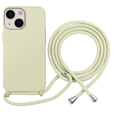 Coque pour iPhone 13 en TPU Premium Color Lace avec Cordon Tour de Cou Vert pâle