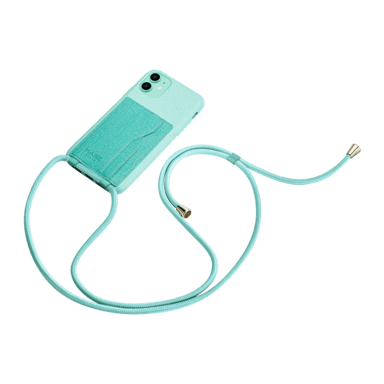 Coque antibactérienne Vegan bio en bandouliére pour Apple iPhone 11, Vert brumeux