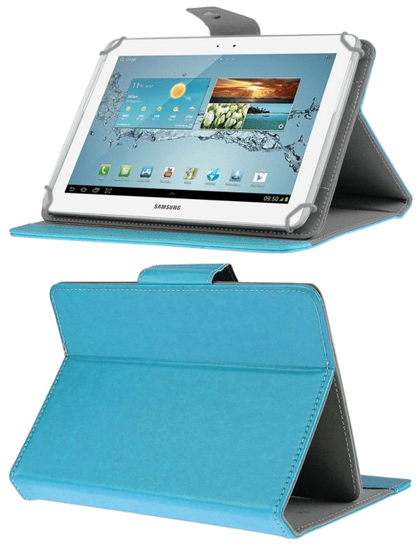 Etui Intégral Tablette 10 Pouces Rabat Magnétique Protection Universel Bleu Ciel Faux Cuir YONIS