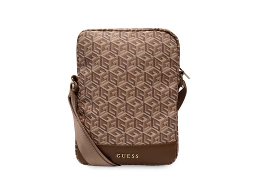 Guess Bolsa bandolera de 10'' Modelo G Cube Marrón