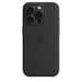Coque en silicone avec MagSafe pour iPhone 15 Pro, Noir