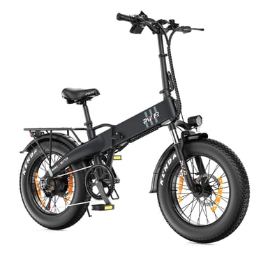 Bicicleta eléctrica plegable PIXAR F2 con batería de 48 V y 15 Ah, Shimano de 7 velocidades - negra