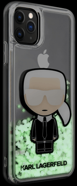 Funda rígida iridiscente y fosforescente Karl Lagerfeld para Apple iPhone 11 Pro Max, negro