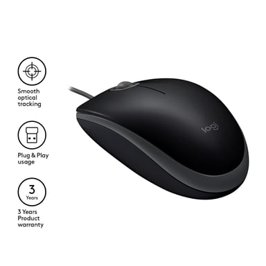 Logitech B110 Silent souris Bureau Ambidextre USB Type-A Optique 1000 DPI