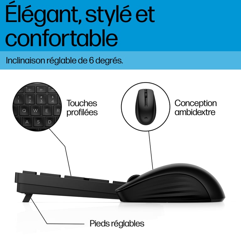 HP Ensemble clavier et souris sans fil 655 - Neuf
