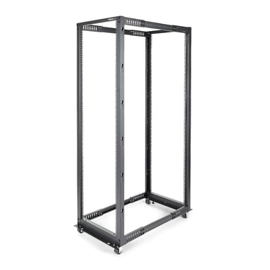 StarTech.com Rack Serveur Mobile 42U à 4 Montants, Rack Réseau 19'' à 4 Montants avec Roulettes, Rack Roulant avec Profondeur Ajustable pour PC/AV/Données/IT - Roulettes, Pieds de Mise à Niveau ou Montage au Sol