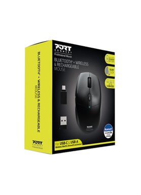 Port Designs 900715 RF Mouse senza fili per destri + Bluetooth ottico 2400 DPI