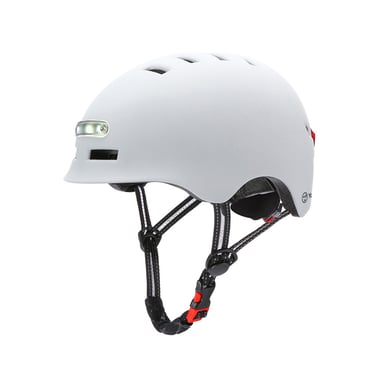 Casque homologué Youin avec éclairage LED USB réglable Taille L (58-61 cm) Blanc
